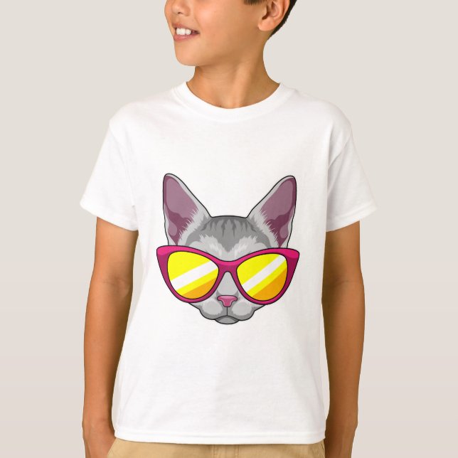 Katt med solglasögon t shirt (Framsida)