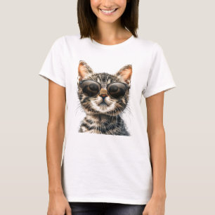 Katt med solglasögon t shirt