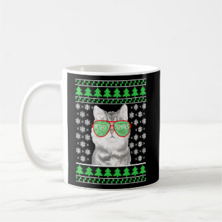 Katt med solglasögon Uggla julsötare funny C Kaffemugg