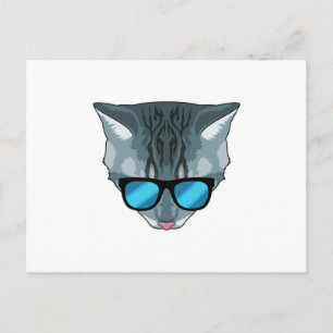 Katt med solglasögon vykort