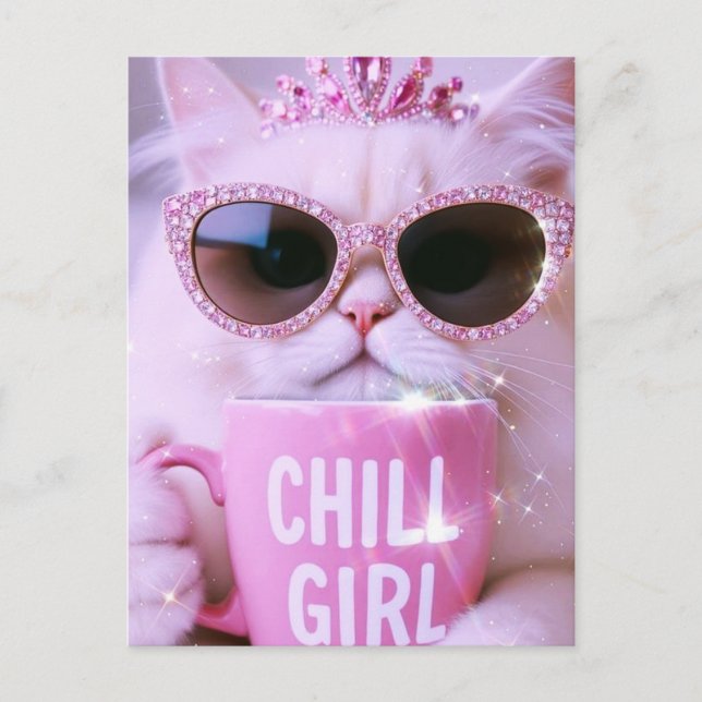 Katt med solglasögon vykort (Framsida)