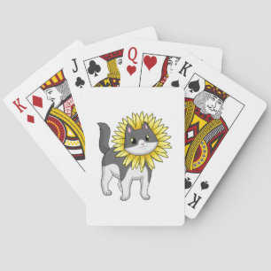 Katt med solros casinokort
