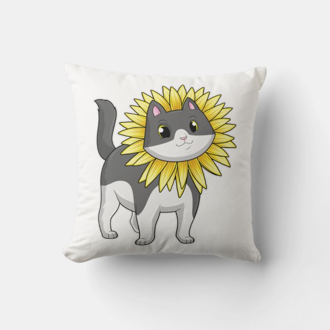 Katt med solros kudde (Framsida)