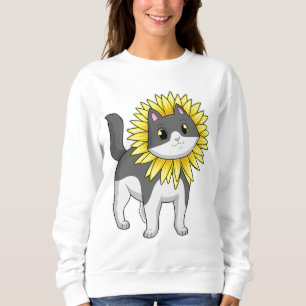 Katt med solros t shirt