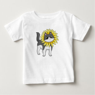 Katt med solros t shirt