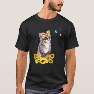 Katt med solroshattstubb (Butterfly Cat) med B T Shirt