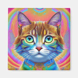 Katt med stor färg magnet