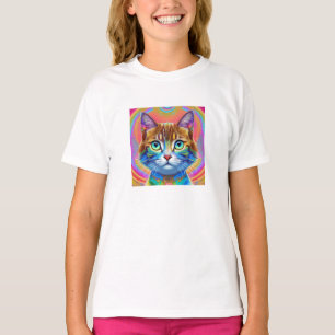 Katt med stor färg t shirt