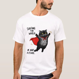 Katt med superhjälte t shirt