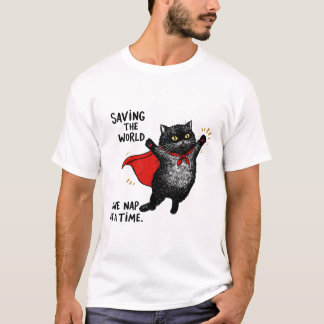 Katt med superhjälte t shirt