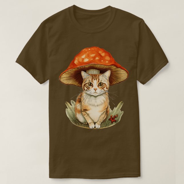 Katt med svamp som värmebock V T Shirt (Design framsida)