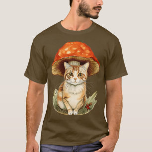 Katt med svamp som värmebock V T Shirt