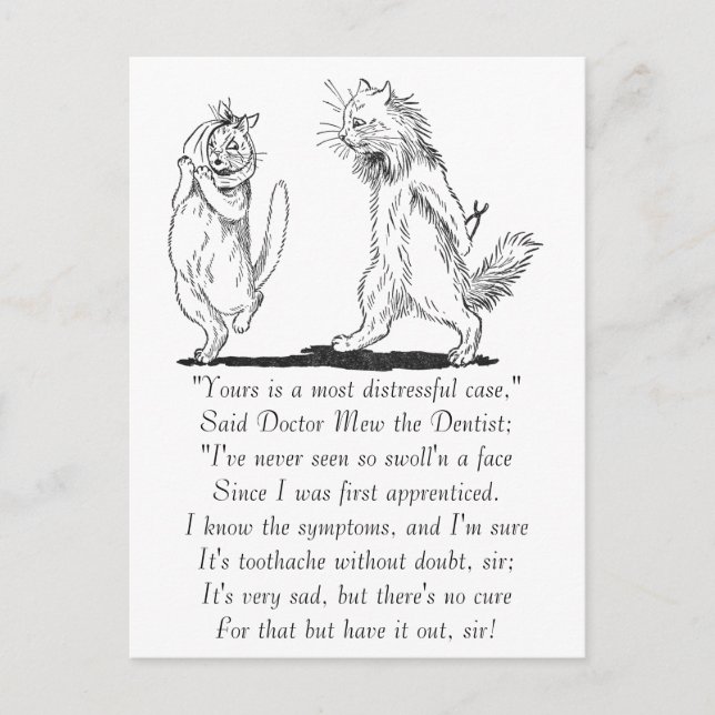 Katt med tandvärdesdentist på besök vykort (Framsida)