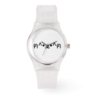 Katt med Tass Emoticon ฅ^ ・ ・^ฅ japanska Kaomoji Armbandsur