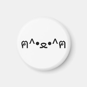 Katt med Tass Emoticon ฅ^ ・ ・^ฅ japanska Kaomoji Magnet