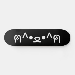Katt med Tass Emoticon ฅ^ ・ ・^ฅ japanska Kaomoji Mini Skateboard Bräda 18,5 Cm