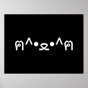Katt med Tass Emoticon ฅ^ ・ ・^ฅ japanska Kaomoji P Poster