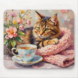 Katt med Tea Kopp Musmatta