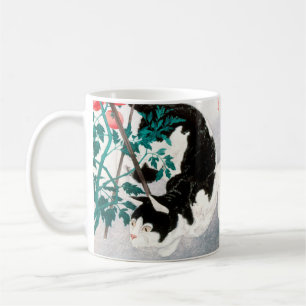 Katt med Tomato Plant (1931) av Hiroaki Takahashi Kaffemugg