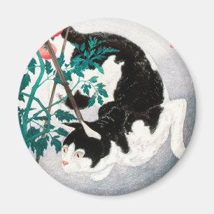 Katt med Tomato Plant (1931) av Hiroaki Takahashi Magnet
