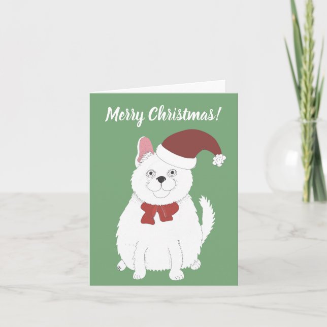 Katt med tomtehatt  helgkort (Framsida)