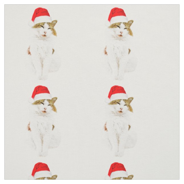 Katt med tomtens hatt tyg (Provkarta)
