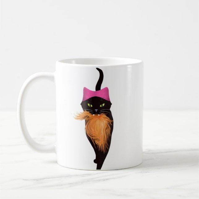 Katt med Trump Toupee Kaffemugg (Vänster)