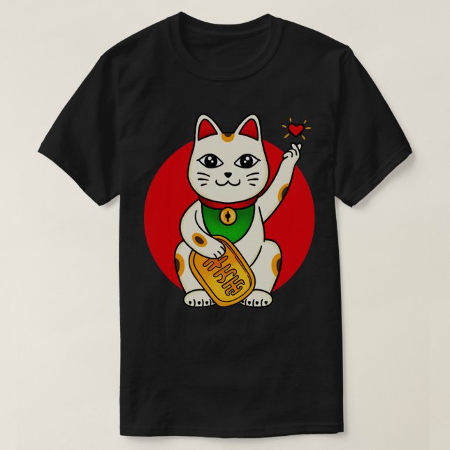 Katt med tur finger hjärta t shirt (Design framsida)