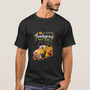 Katt med Turkiet och Lastbil Happy thanksgiving Tu T Shirt