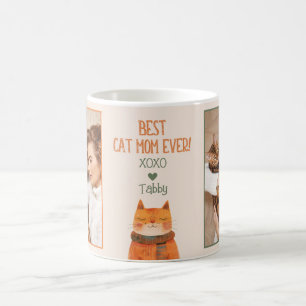 Katt med två foto, bästa katt Mamma någonsin Kaffemugg