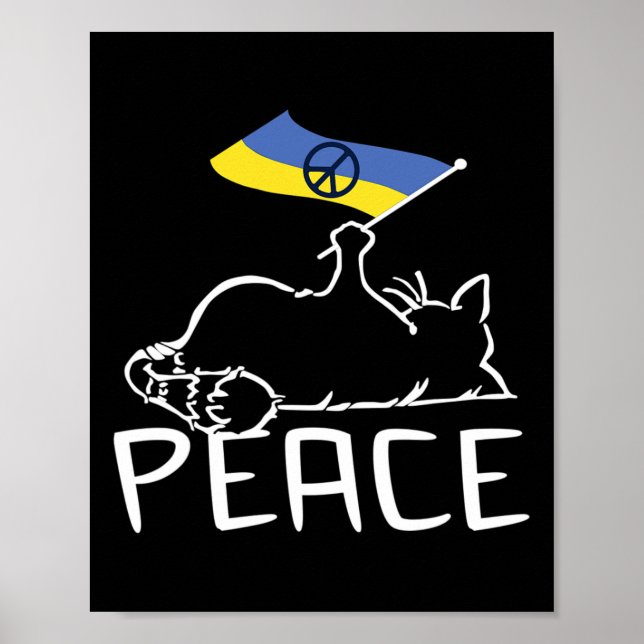 Katt med Ukrainas flagga  Poster (Framsidan)