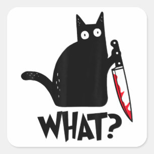 Katt med vilken fin svart katt som har mörkt katt fyrkantigt klistermärke