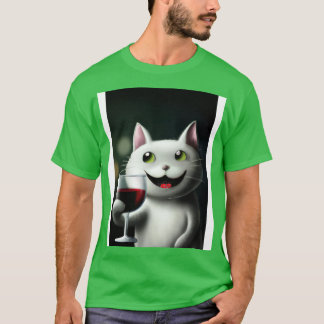 Katt med Vin 3 T Shirt