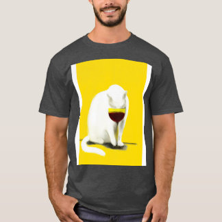 Katt med Vin T Shirt