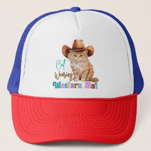Katt med Western Hat-85246 Keps