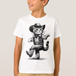 Katt med Westerna kupong med Cowboyhatt och Boots T Shirt
