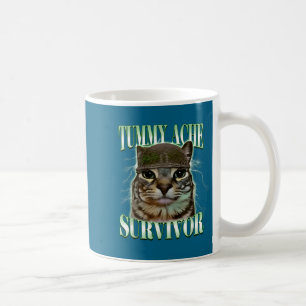 Katt Meme för överlevande av magont Roligt skämt f Kaffemugg