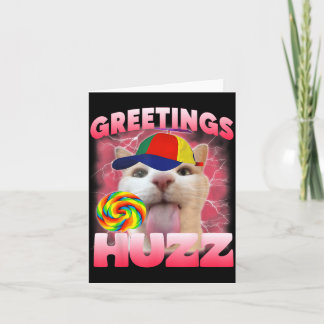Katt Meme Hälsningar Huzz Rolig Dum Kattälskare fö Kort