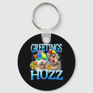 Katt Meme Hälsningar Huzz Rollig Dumma Kattälskare Nyckelring