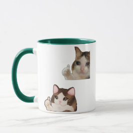 Katt Meme Tummen Upp Rolig OK Katt Meme Kattunge M Mugg
