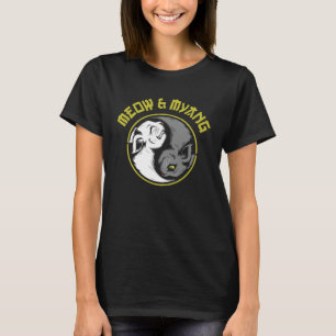 Katt Meow Och Myang Japanska Yin Yang Katter T Shirt