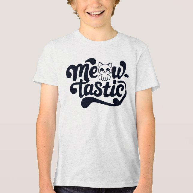 Katt Meow-Tastic Fantastic T Shirt (Framsida)