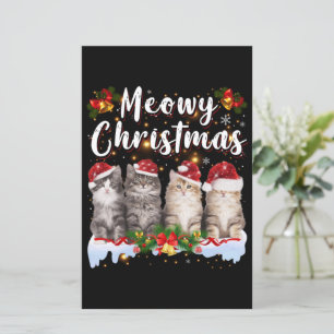 Katt Meowy Familj Matchande Jul Pyjamas Tomte