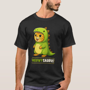 Katt Meowysaurus Dinosaur Kostym Trex Mamma Pappa T Shirt