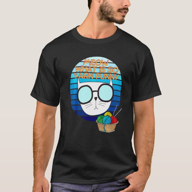 Katt Mia Kitty Retro Stickare För Stickare T Shirt (Framsida)