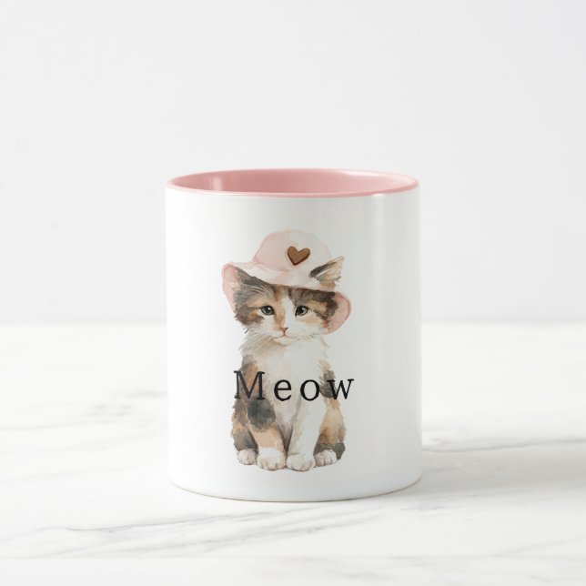 Katt Mia Rosa Hatt Hjärta Mugg (Center)