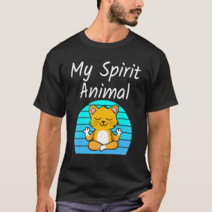 Katt Min Andliga Djur Avslappnande Meditations Yog T Shirt