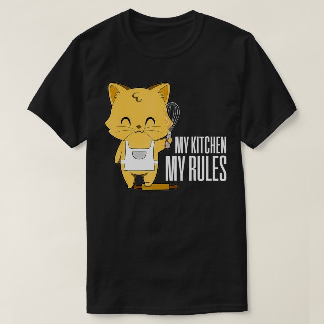 Katt mitt kök Regler T Shirt (Design framsida)