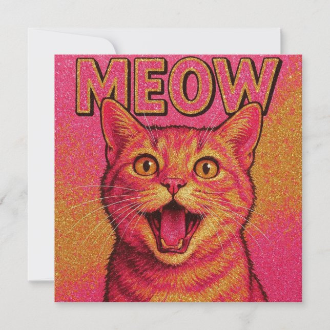 Katt mjau inbjudningskort! inbjudningar (Framsida)