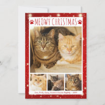 Katt MJAULIG JUL 4 Bilder Röda tassavtryck